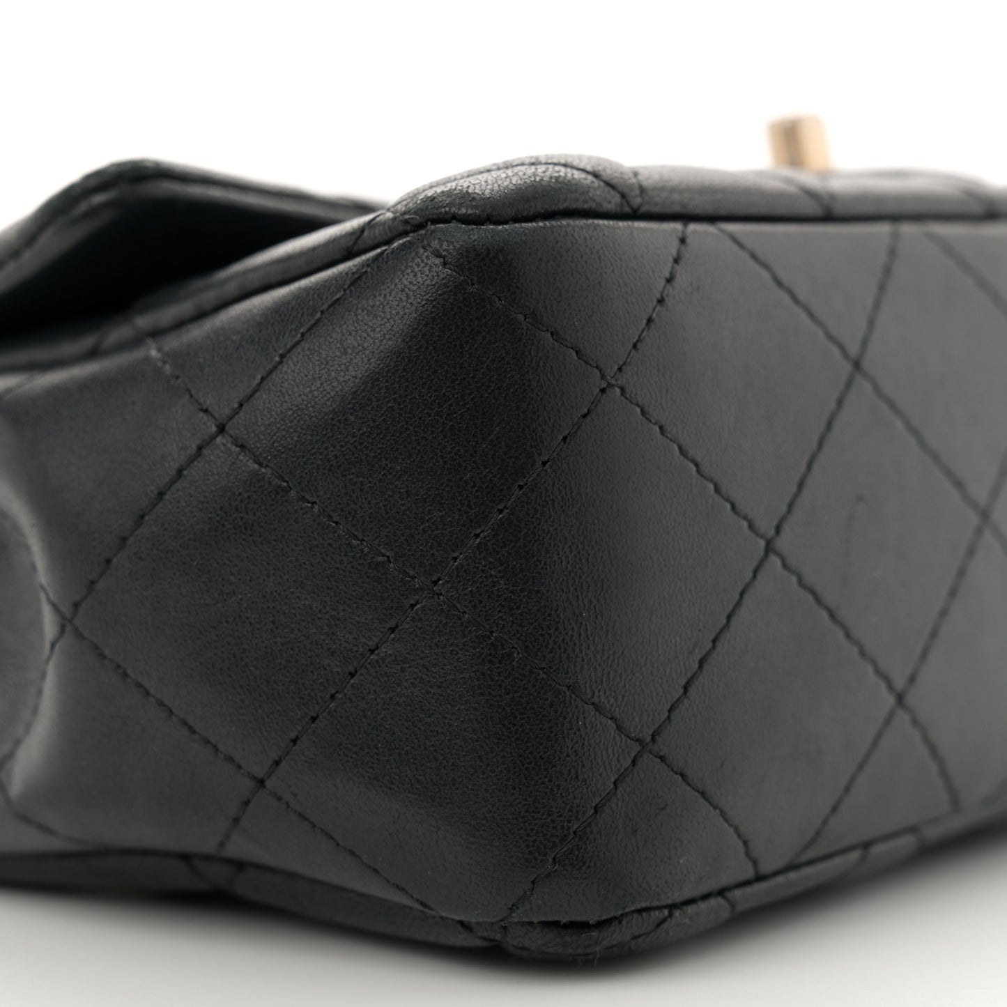 Lambskin Quilted Mini Rectangular Flap Black