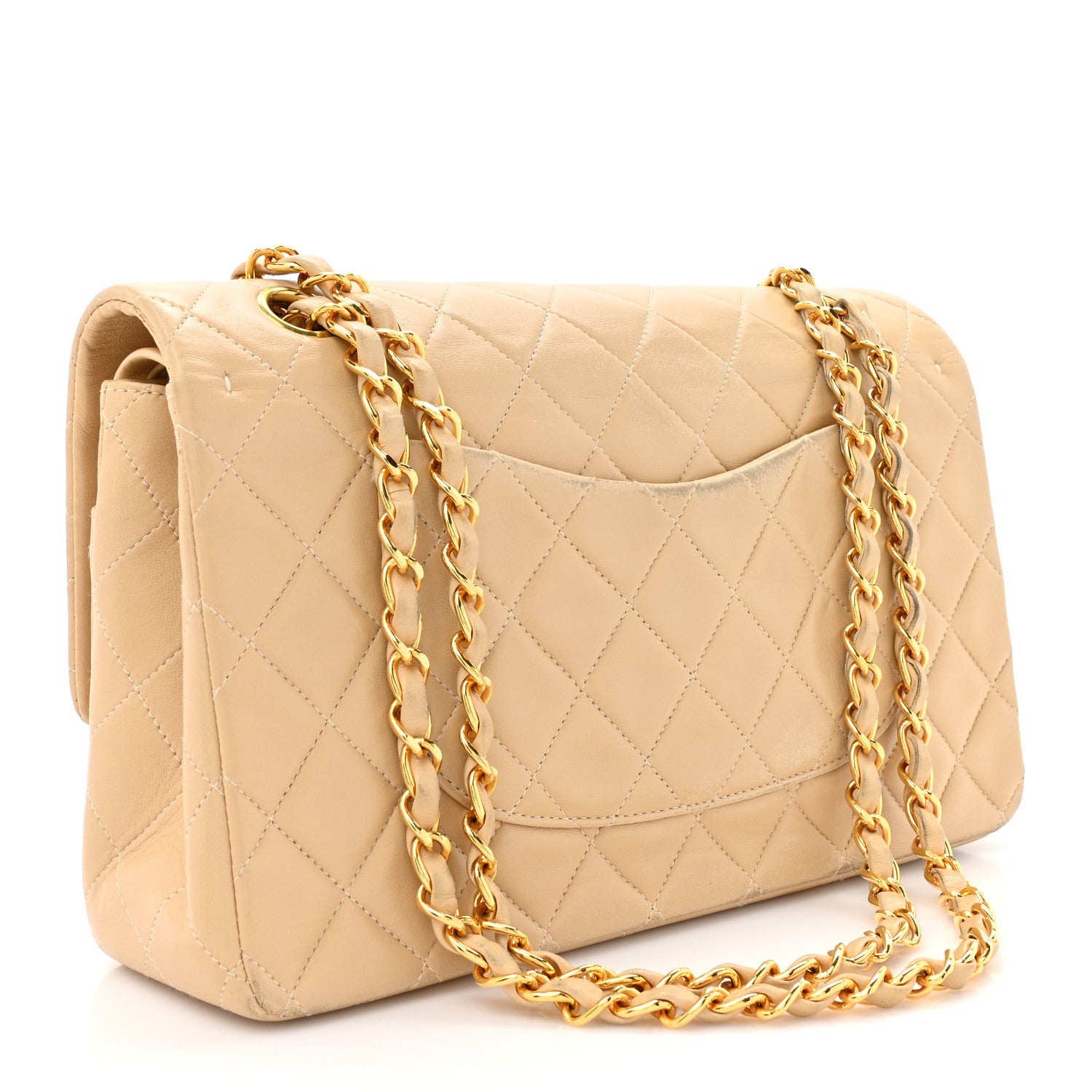 Chanel Lambskin Quilted Medium Double Flap Beige 3 of 17