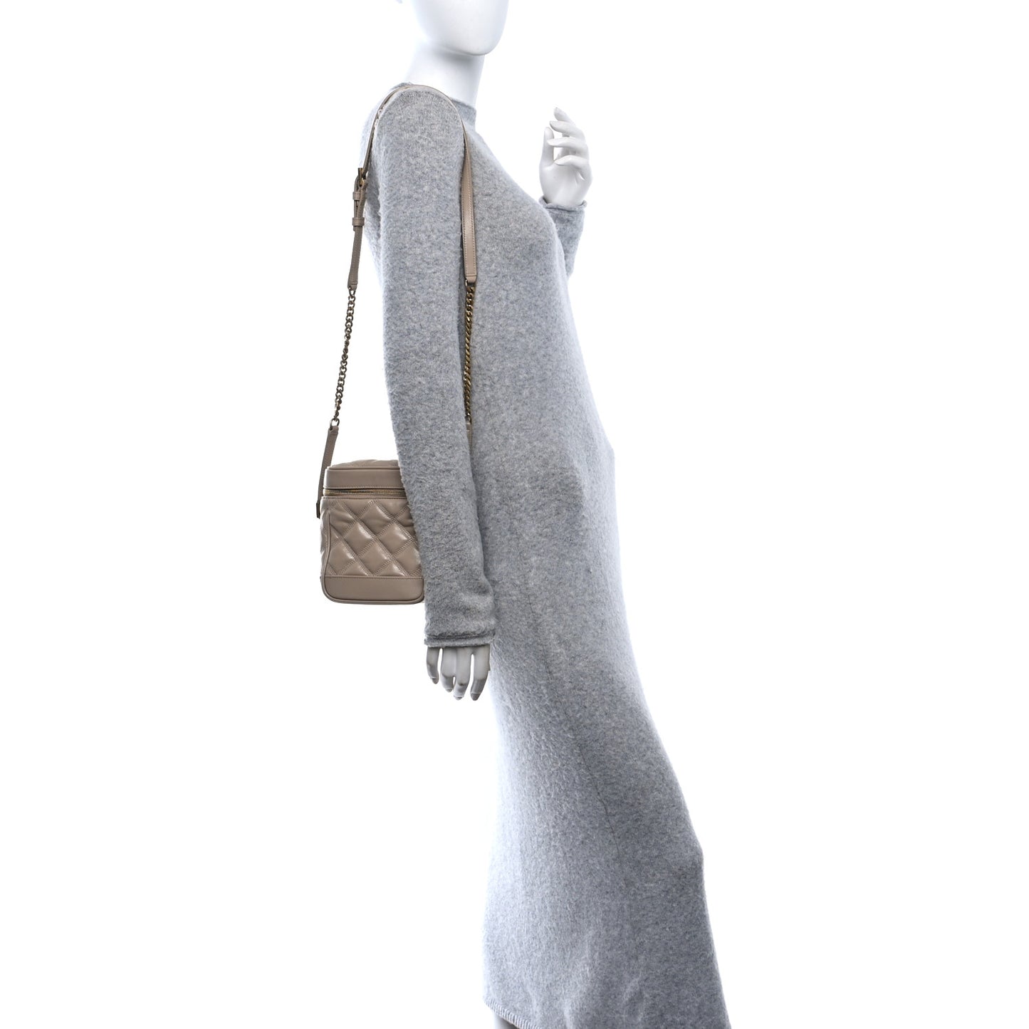 Grain de Poudre Quilted 80's Vanity Bag Dark Beige