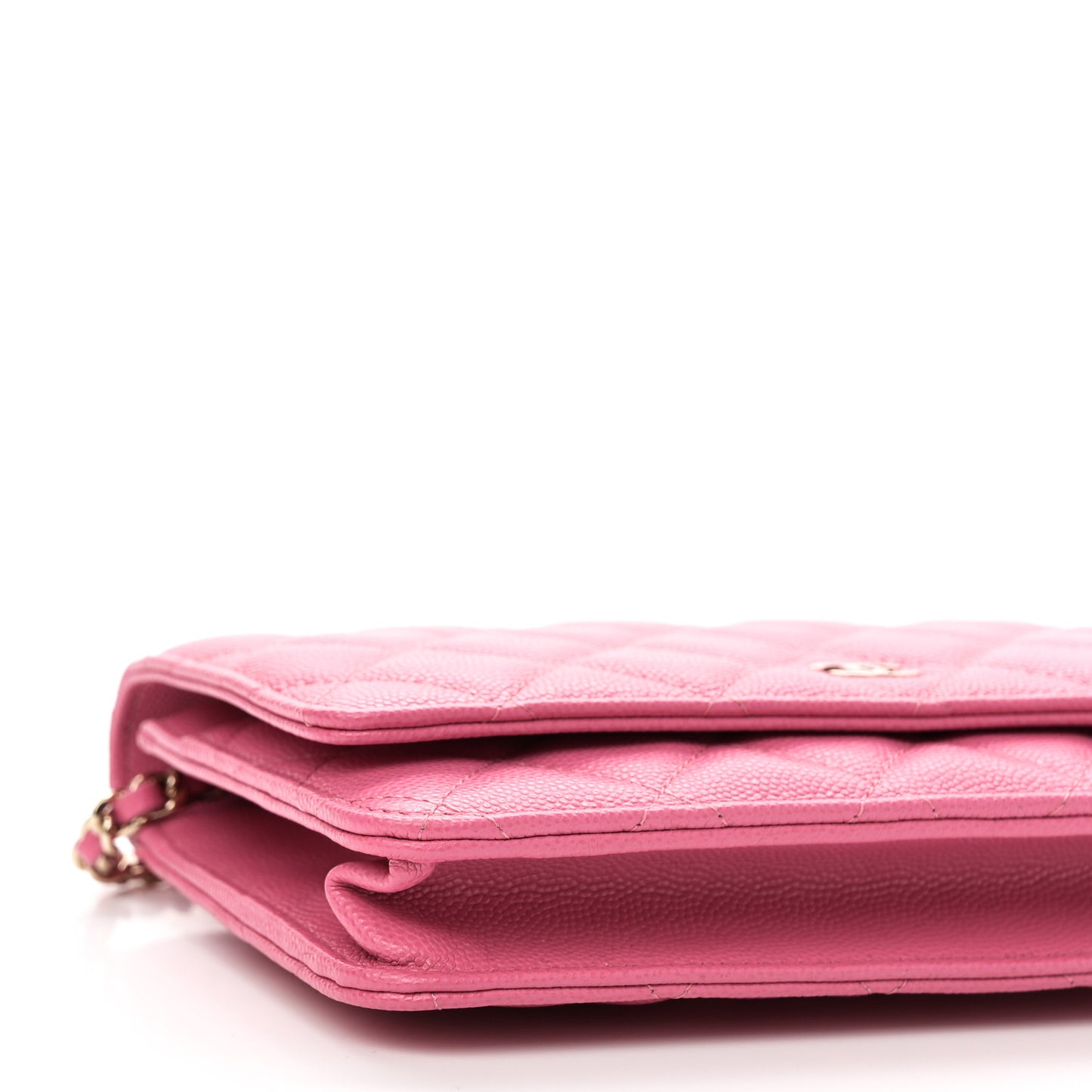 Caviar Quilted Wallet on Chain WOC Pink
