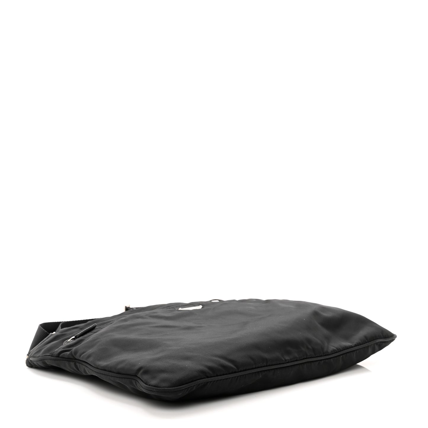 Nylon Vela Flat Messenger Bag Black