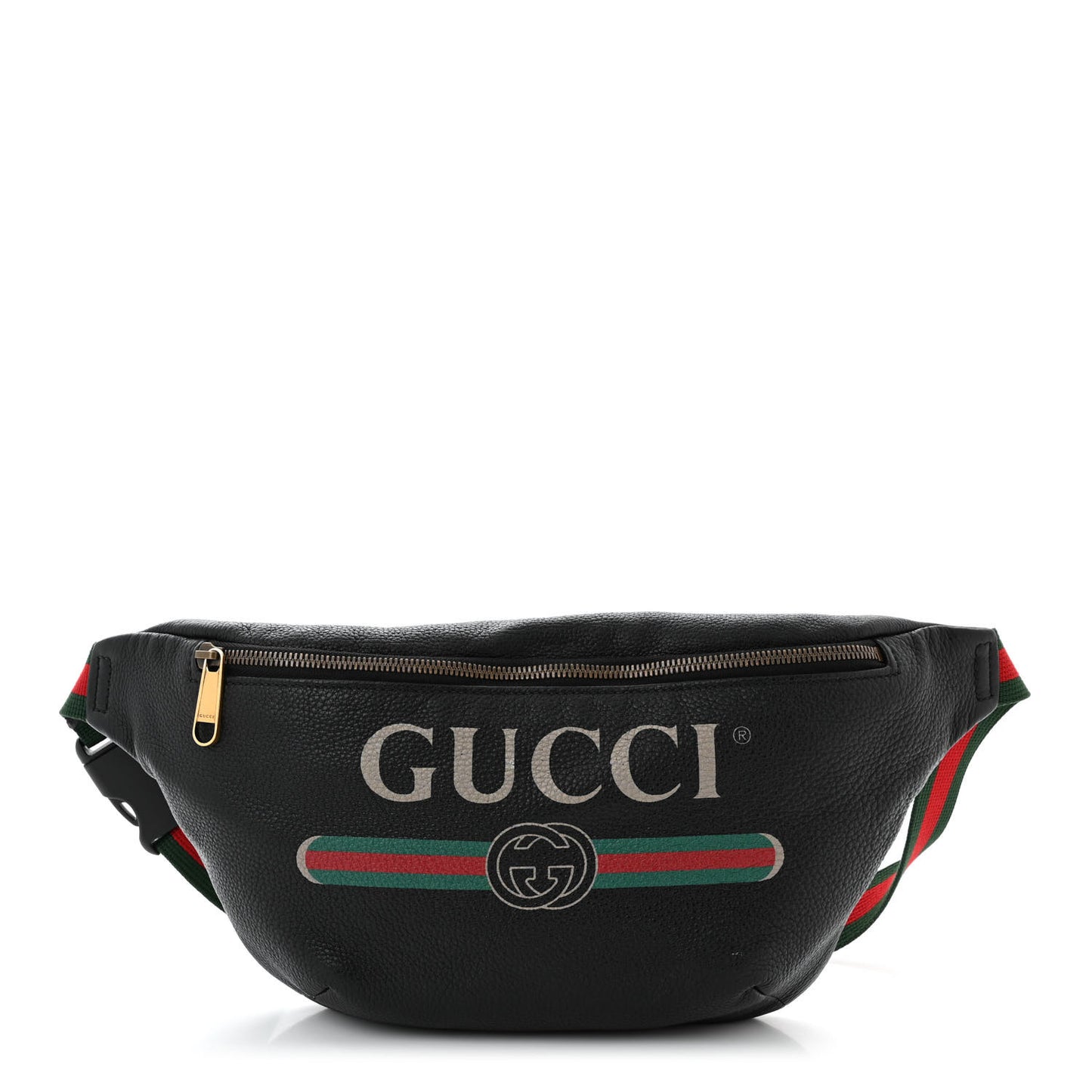 Grained Calfskin Logo Belt Bag Black