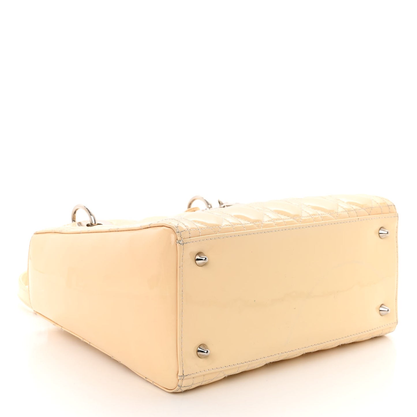 Patent Cannage Medium Lady Dior Beige