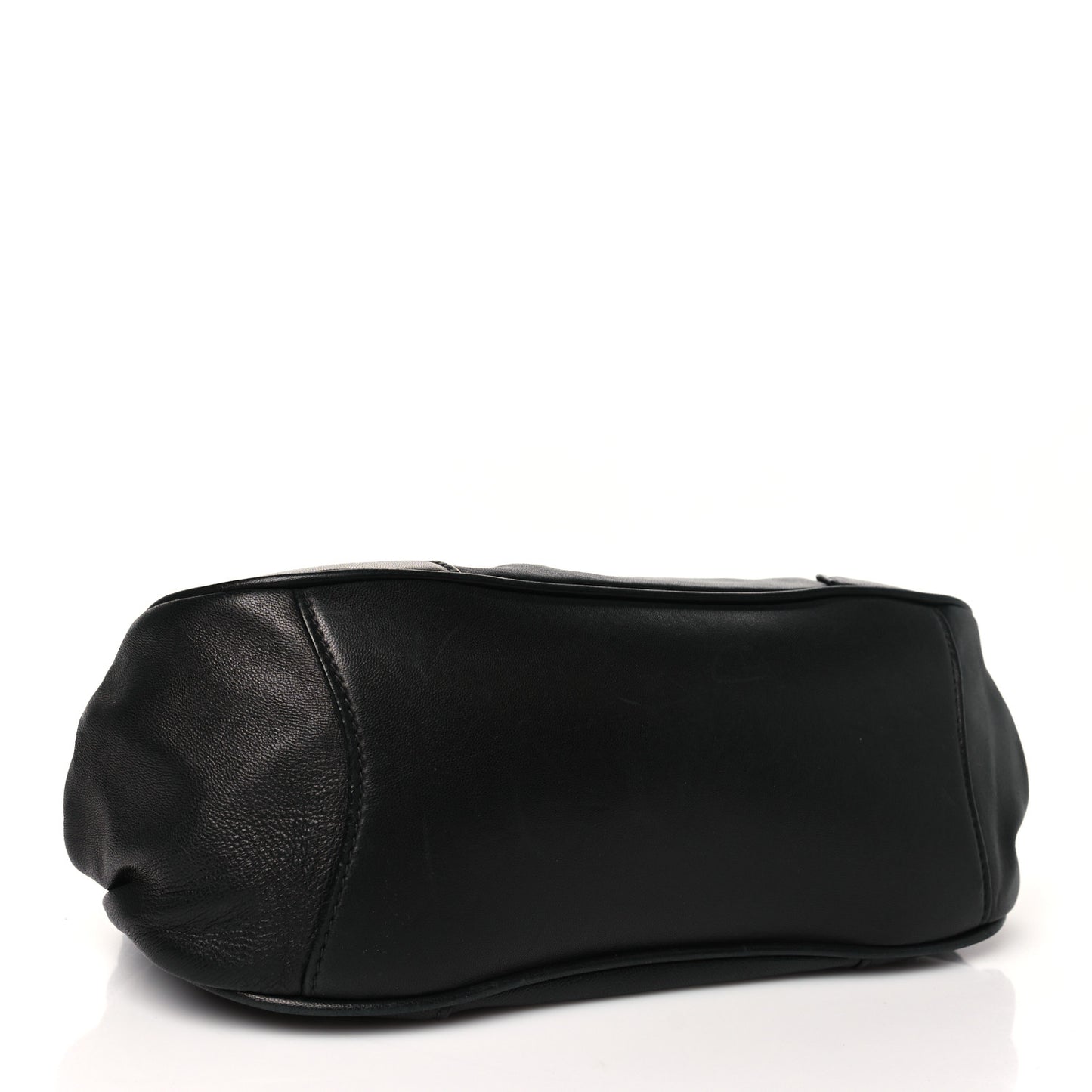 Nappa Kisslock Small Frame Shoulder Bag Black