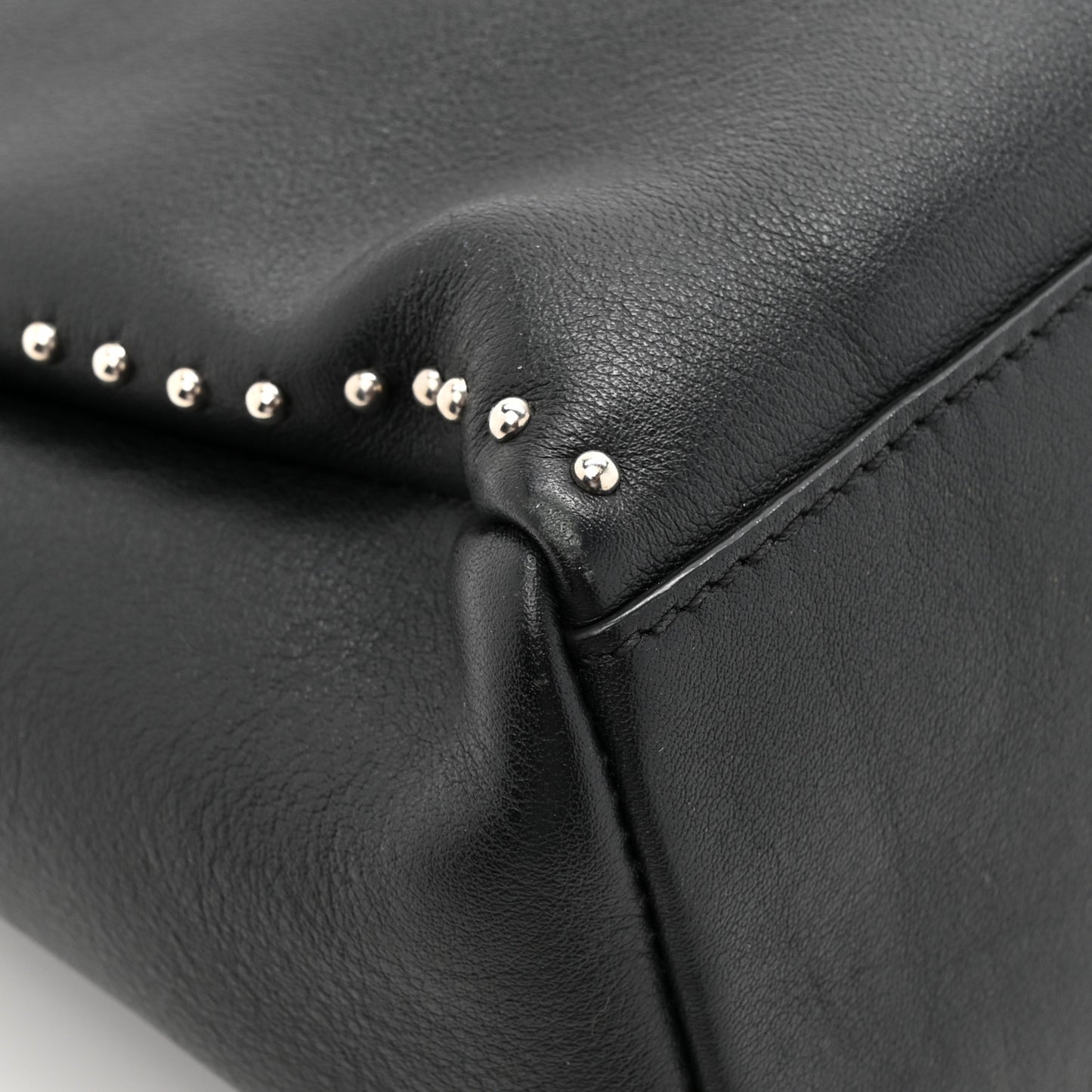 Calfskin Studded Mini Pandora Pure Flap Bag Black Black