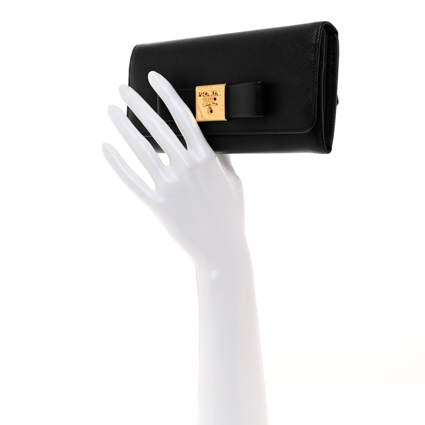 Saffiano Fiocco Bow Continental Wallet Black