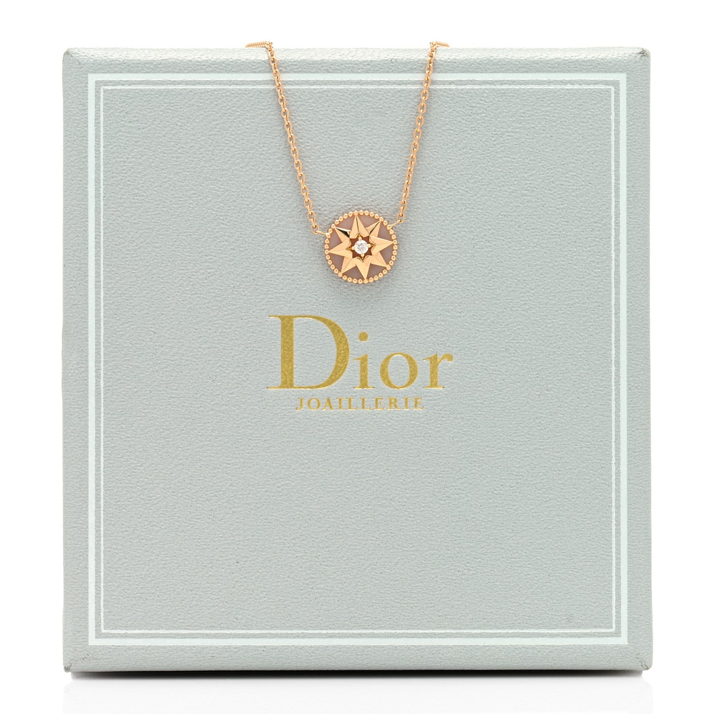 18K Rose Gold Diamond Pink Opal Rose Des Vents Necklace