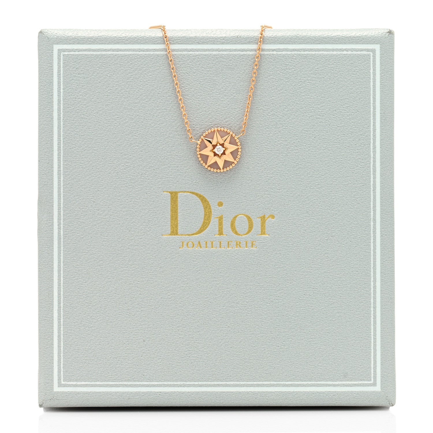 Christian Dior 18K Rose Gold Diamond Pink Opal Rose Des Vents Necklace 6 of 6