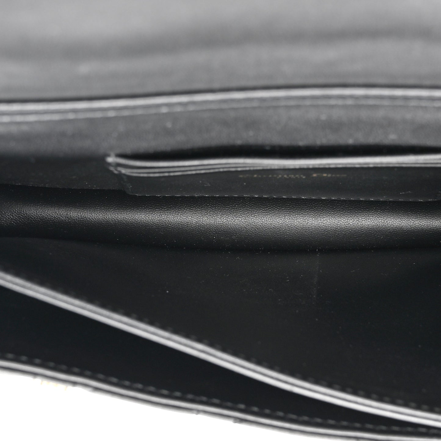 Lambskin Cannage Butterfly Studs Miss Dior Pouch Black