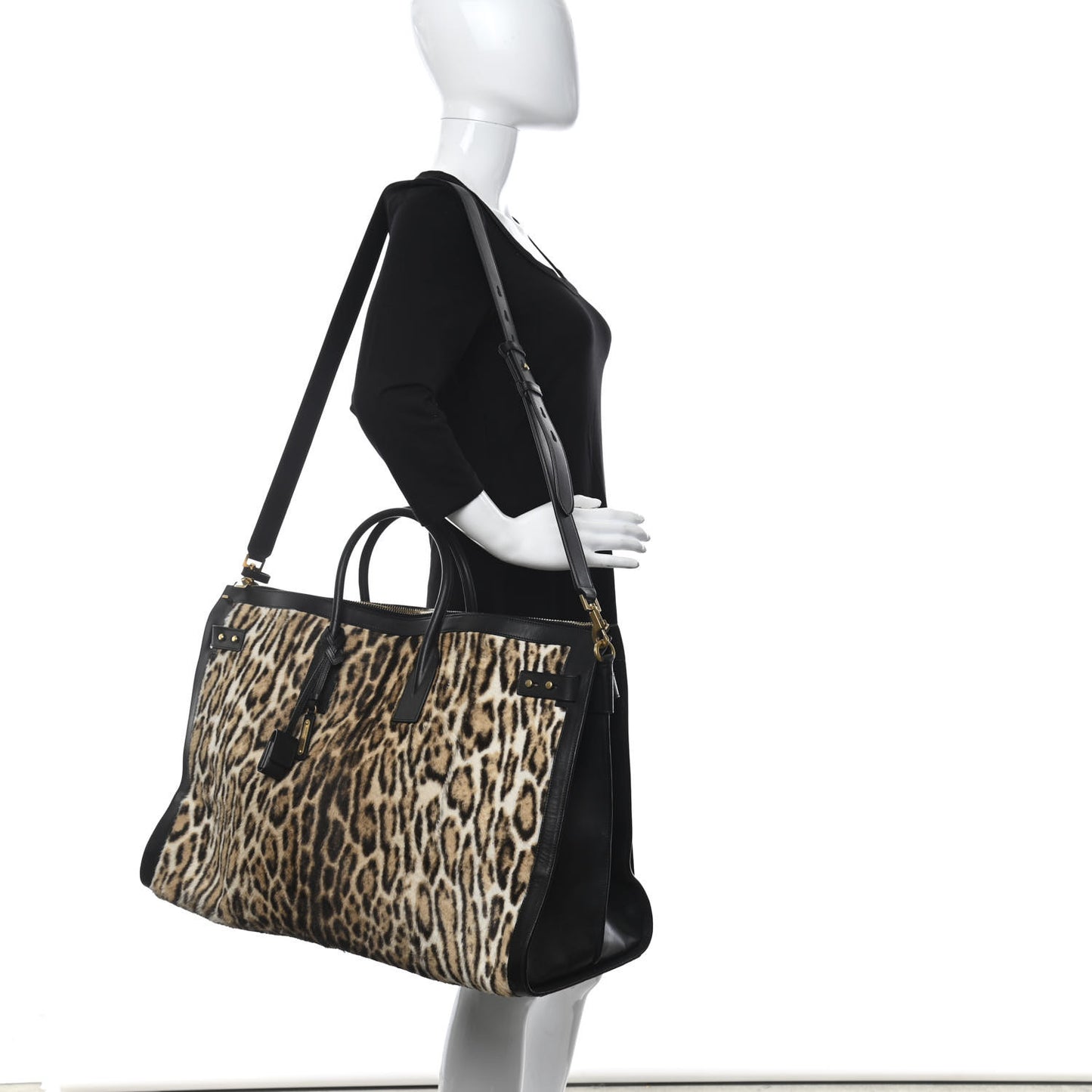 Pony Hair Large Souple Sac De Jour Black