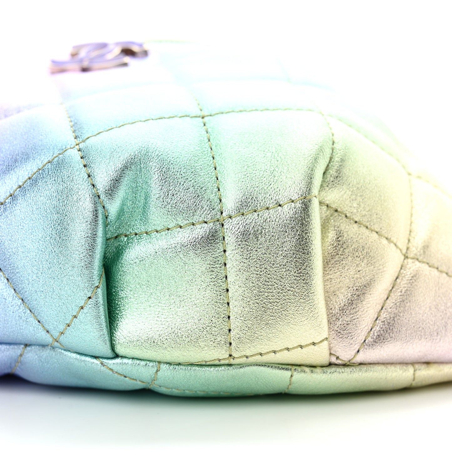 Gradient Metallic Lambskin Quilted Walking Mood Waist Bag Fanny Pack Pink Purple Green