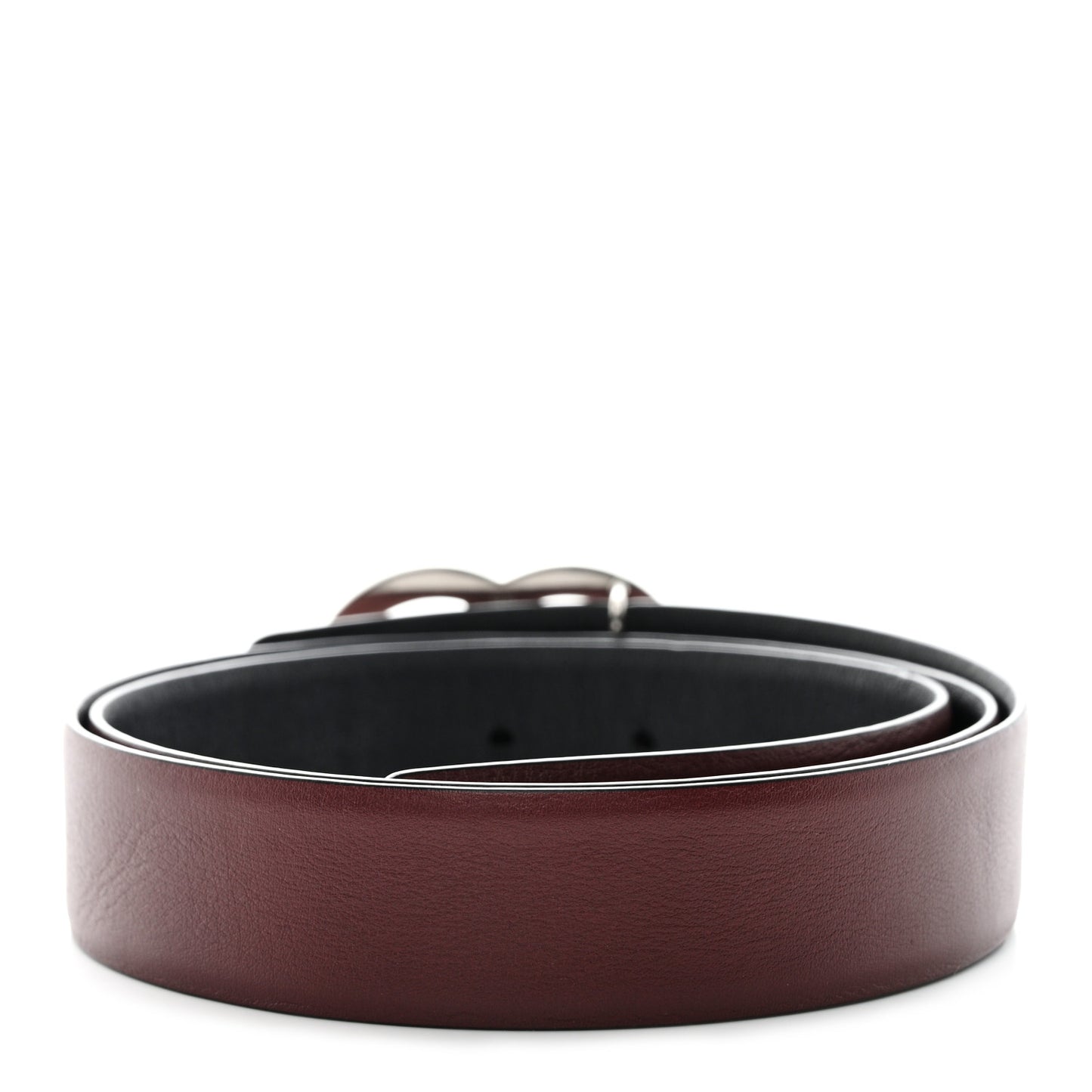 Calfskin CC Reversible Belt 85 34 Black Burgundy