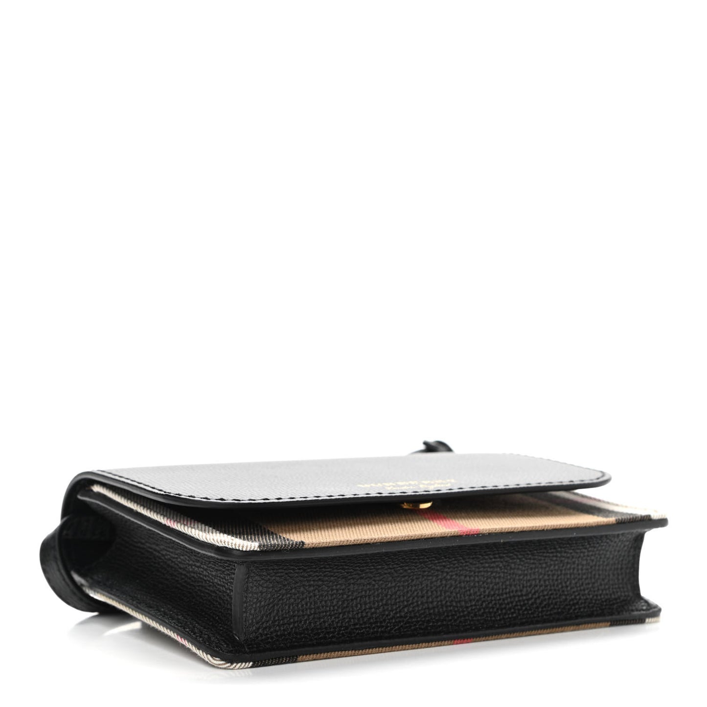 Derby Calfskin House Check Wallet On Chain Black