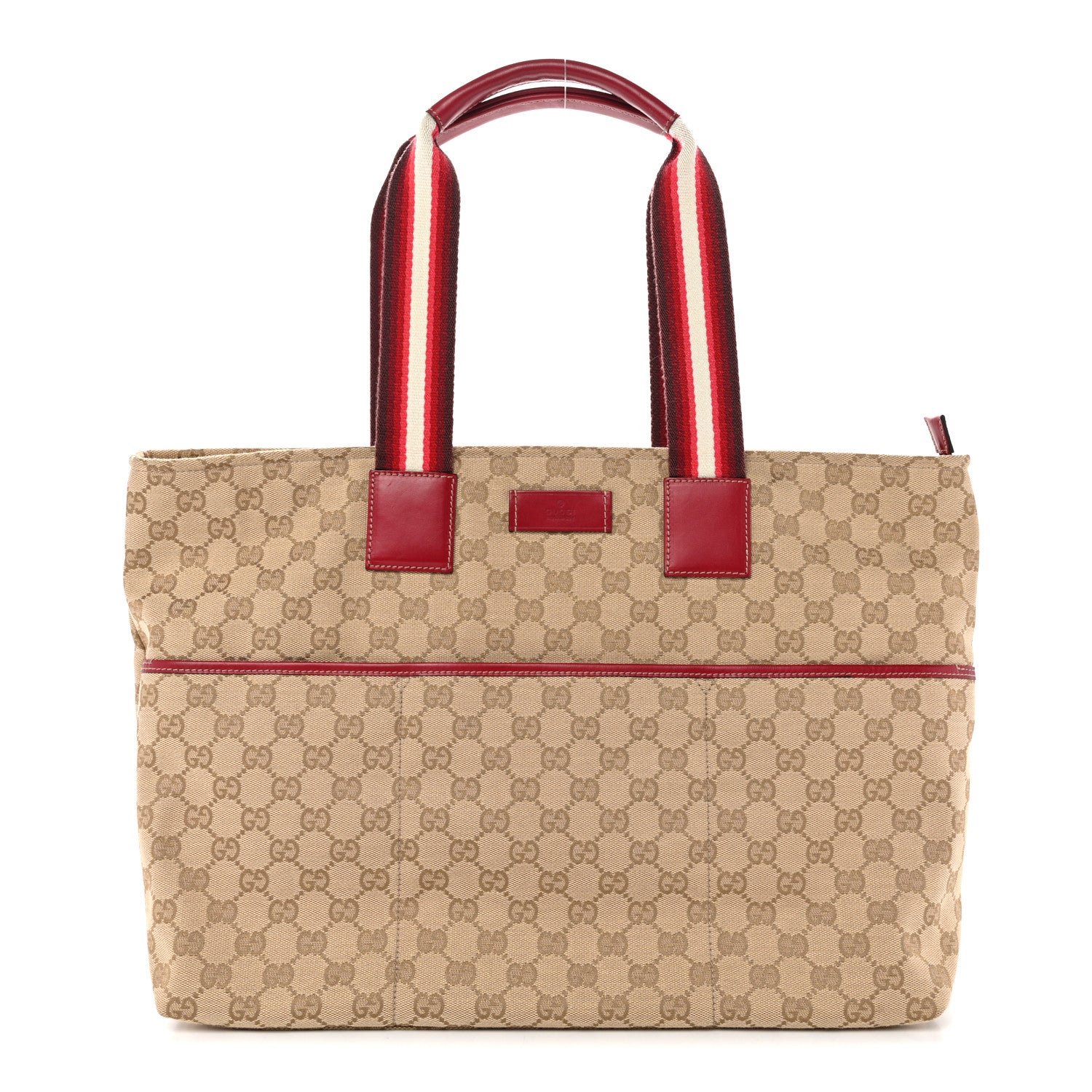 【メル27165】GUCCI  コラボレーション バッグ Gucci Monogram Web Large Diaper Tote Red 1893528 – FASHIONPHILE