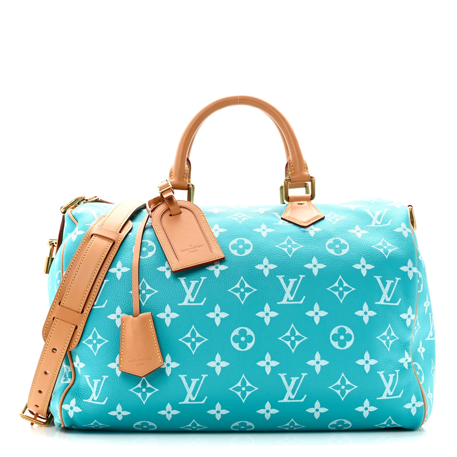 ルイ・ヴィトン Louis Vuitton Limited Edition Turquoise Monogram Suede Theda PM