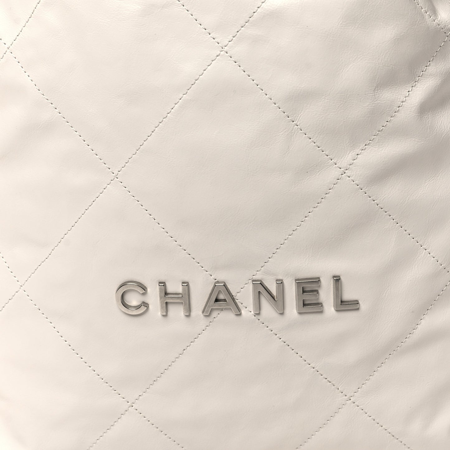 Shiny Calfskin Quilted Chanel 22 White