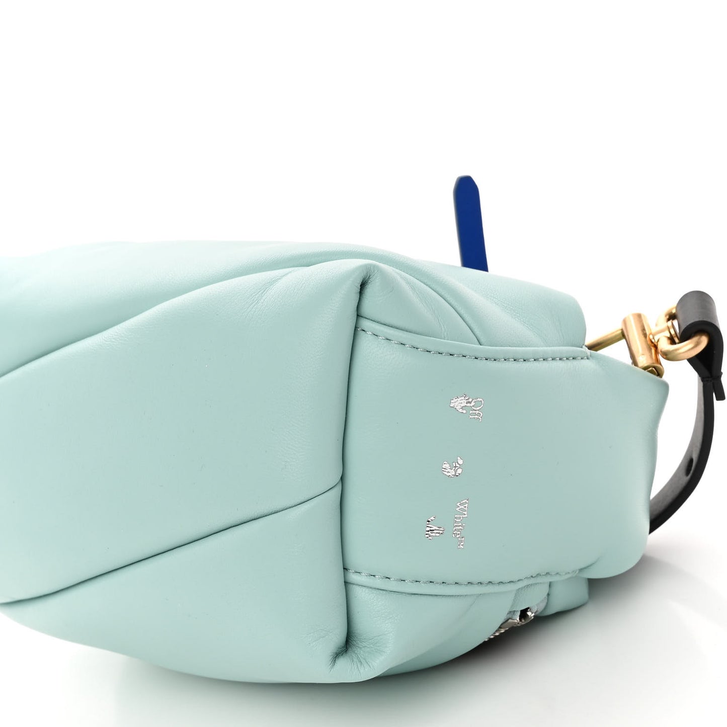 Calfskin Puffy Pump Pouch Crossbody Bag Light Blue