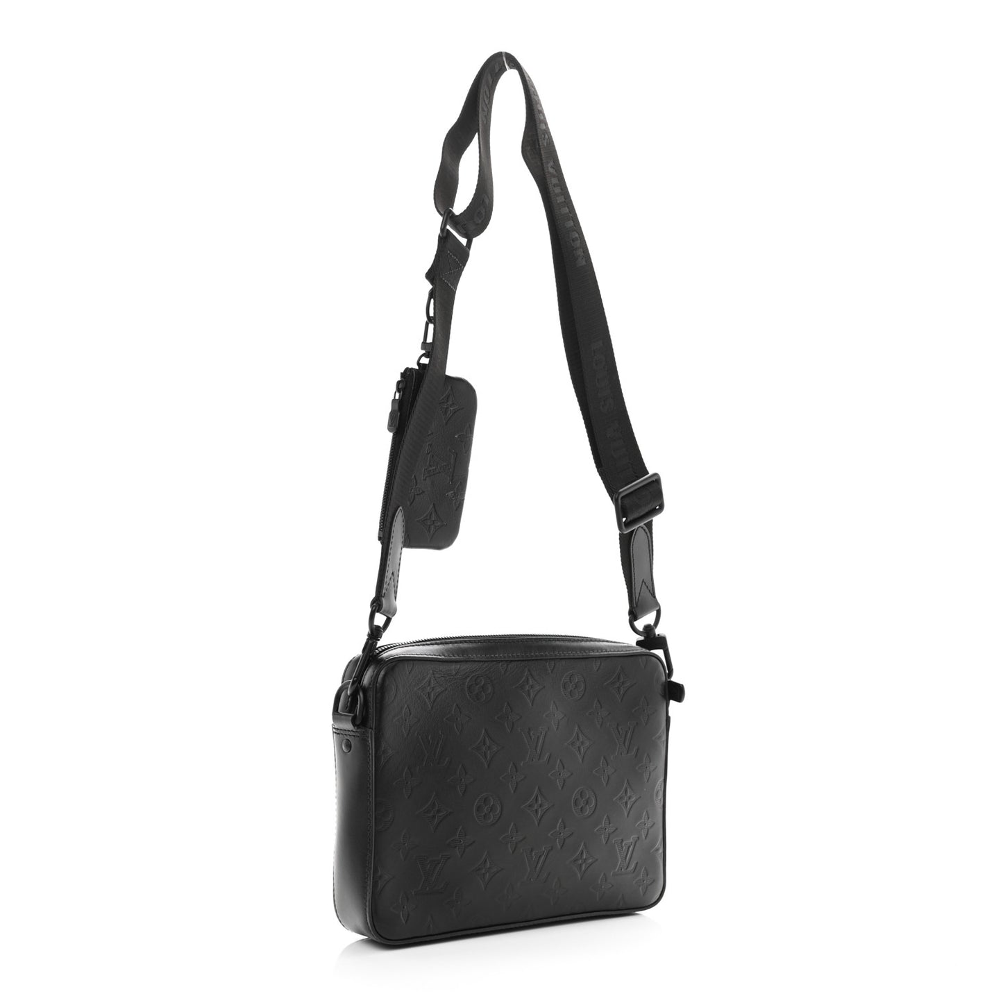 Calfskin Monogram Shadow Duo Messenger Black