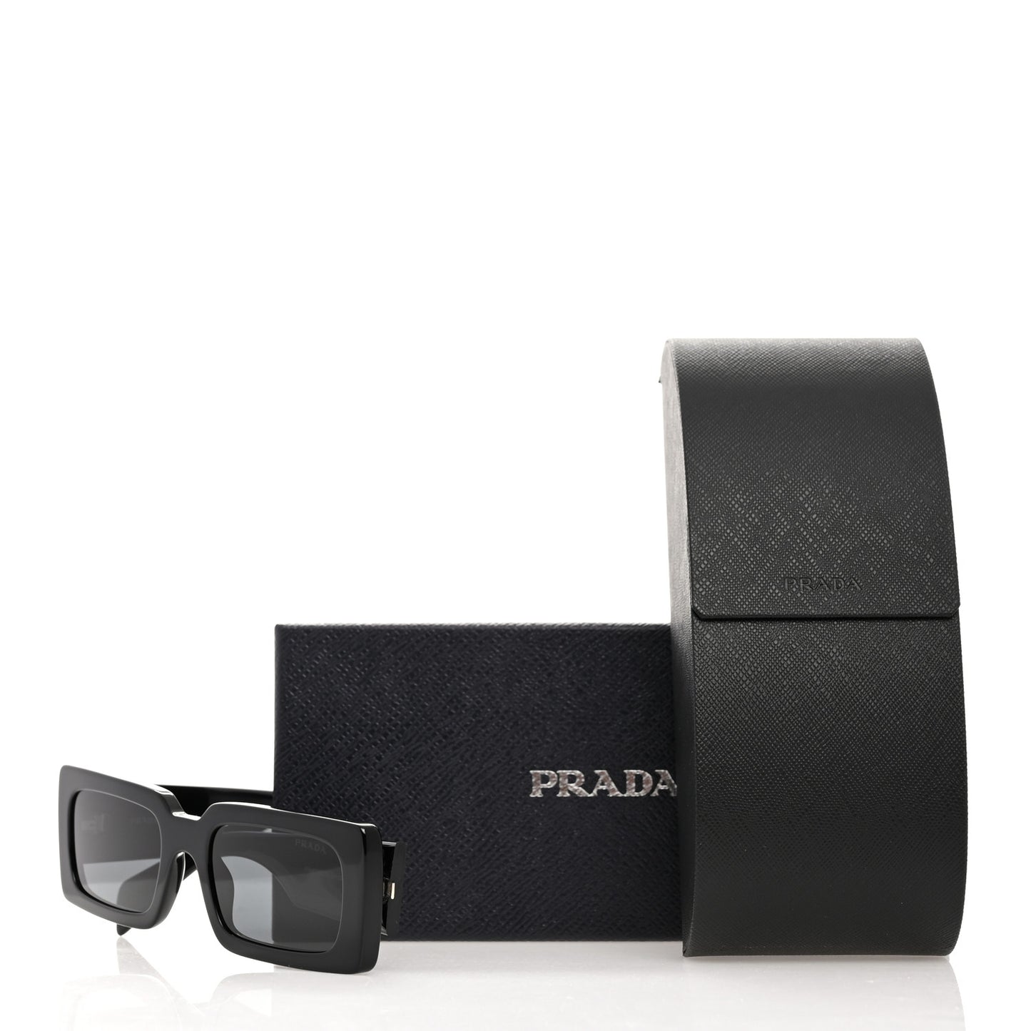 Acetate Sunglasses with Prada Logo SPR A07 Slate Gray