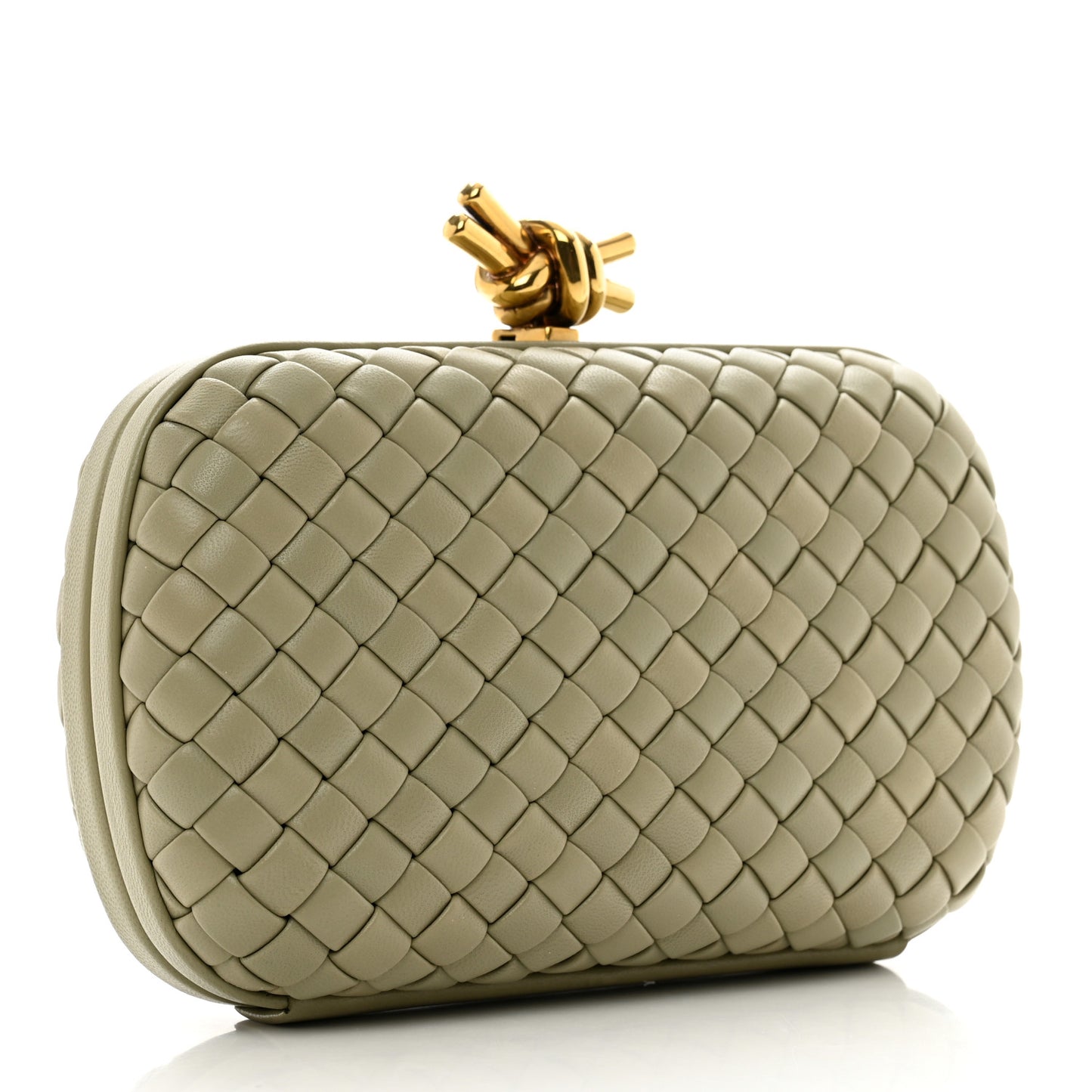 Intrecciato Minaudiere Knot Clutch Travertine