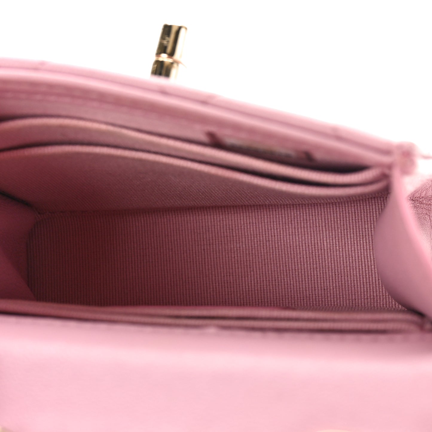 Lambskin Quilted Mini Trendy CC Clutch With Chain Light Pink