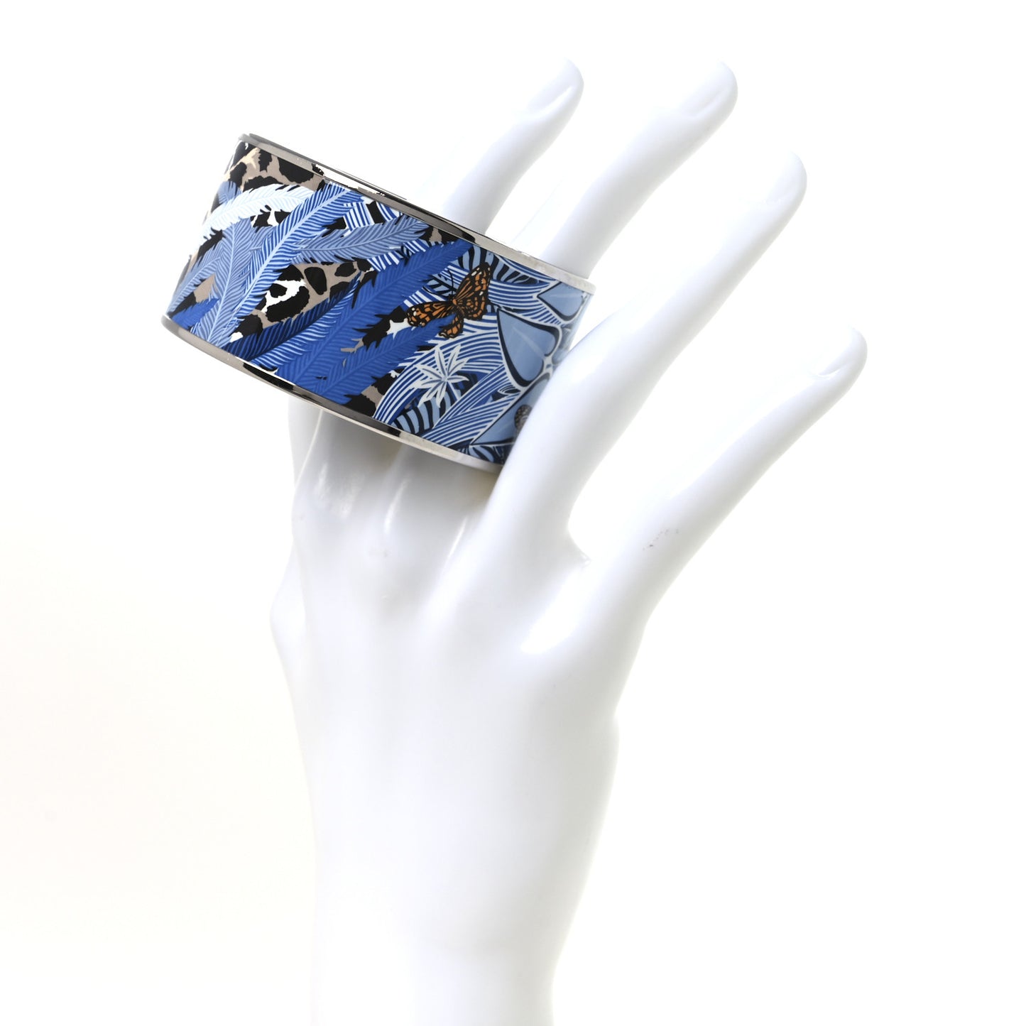 Enamel Printed Jaguar Quetzal Extra Wide Bracelet 65 Mediterannee
