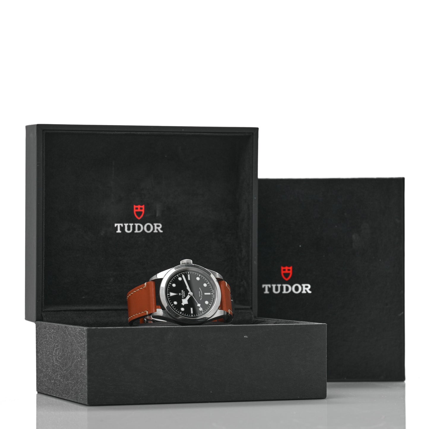 Stainless Steel Calfskin 41mm Black Bay Automatic Watch Black 79540
