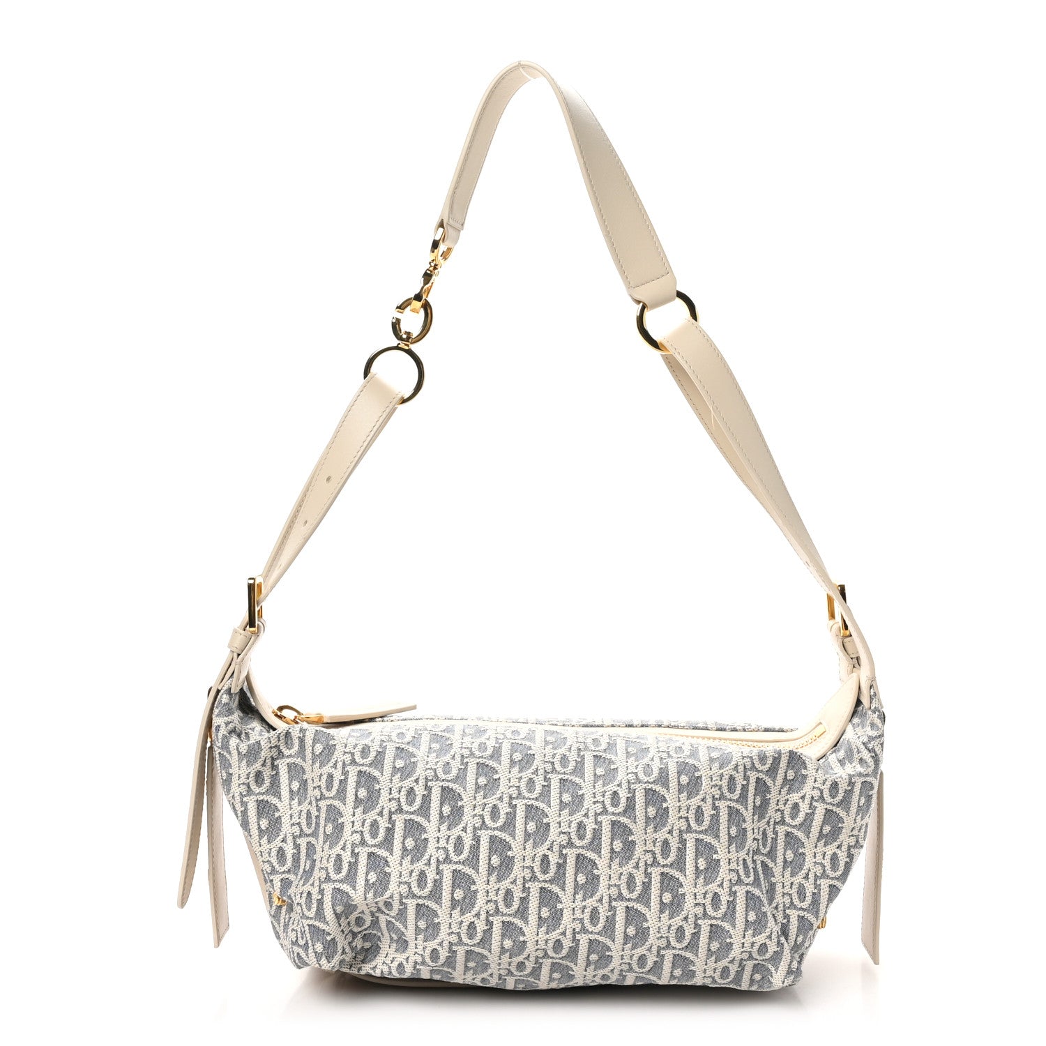 Christian Dior Oblique Raffia Effect Small D-Journey Bag Blue