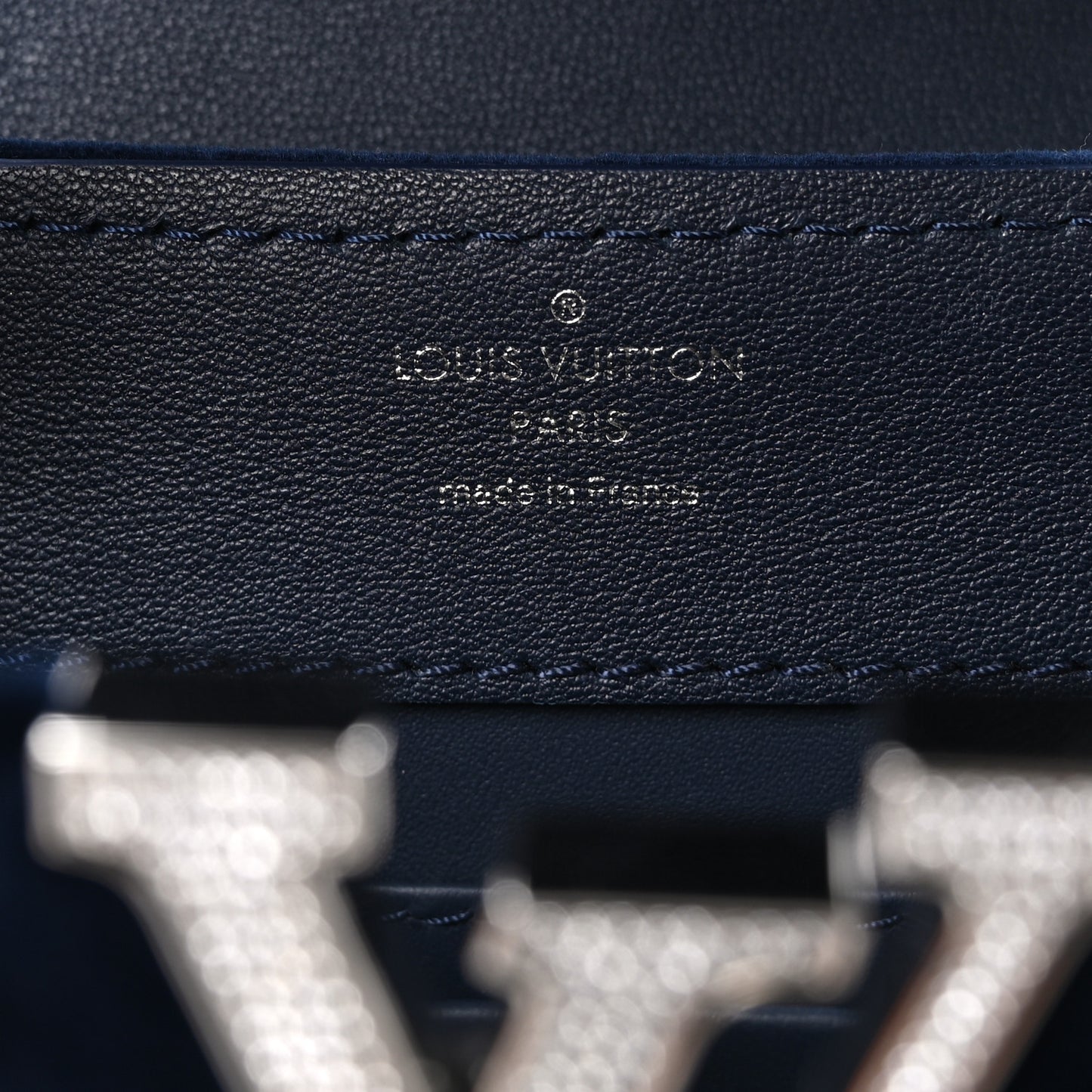 Velvet Crystal Capucines Mini Midnight Blue