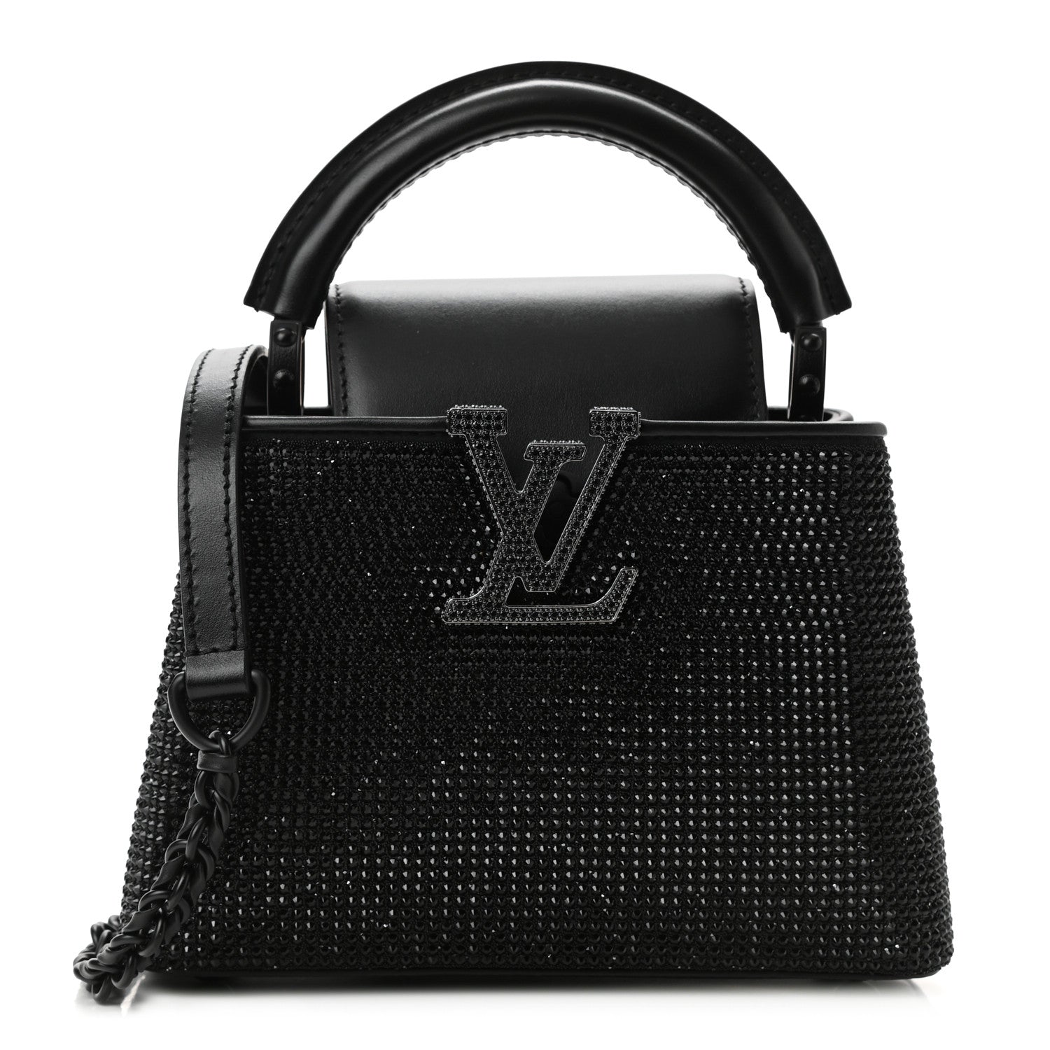 Louis Vuitton Swarovski Calfskin Capucines Mini Black 1170255