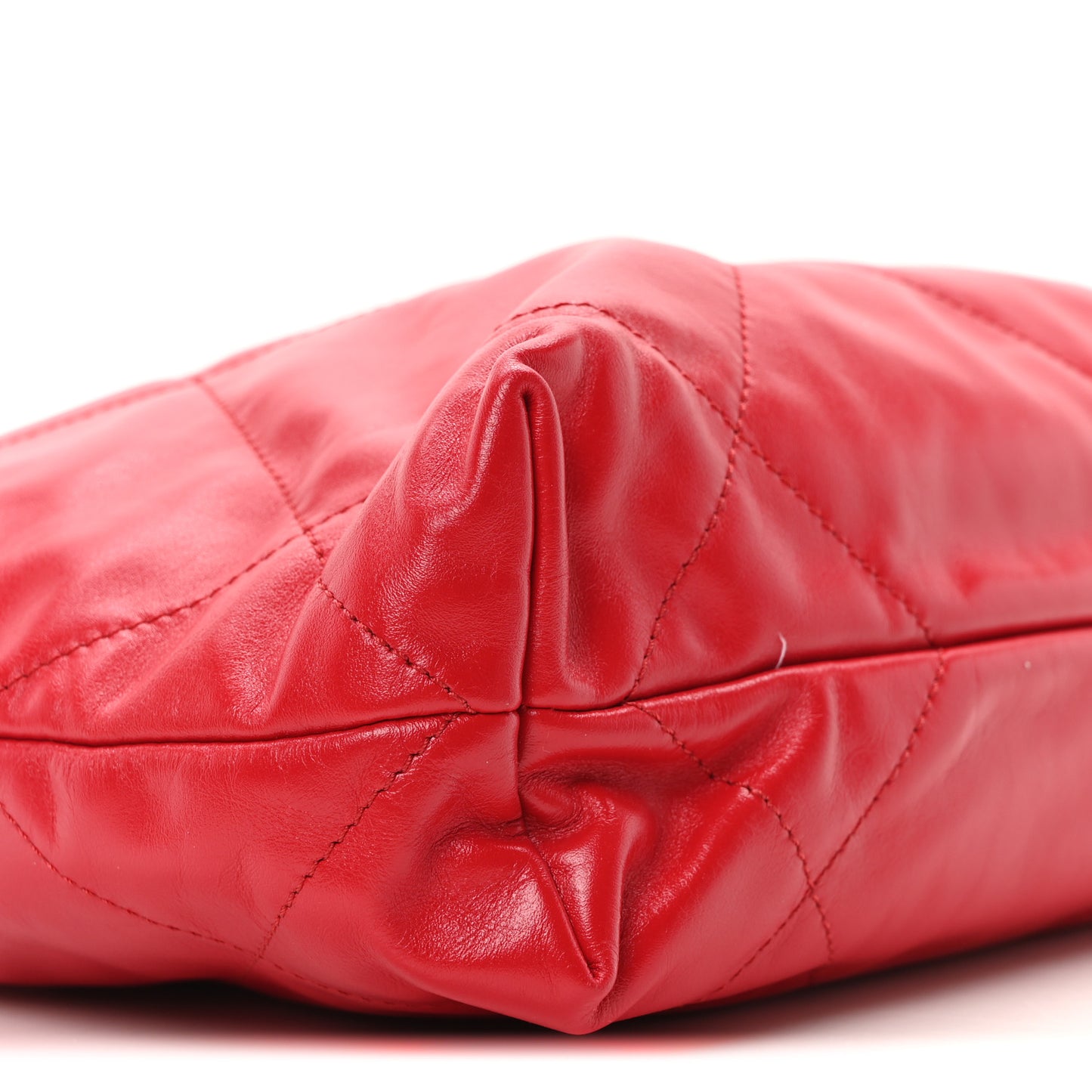 Shiny Calfskin Quilted Small Chanel 22 Red