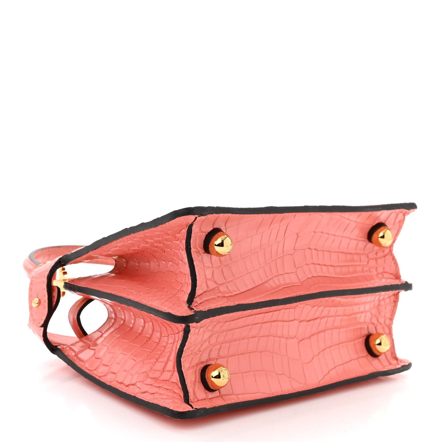 Shiny Crocodile Petite Peekaboo I SEE U Satchel Pink