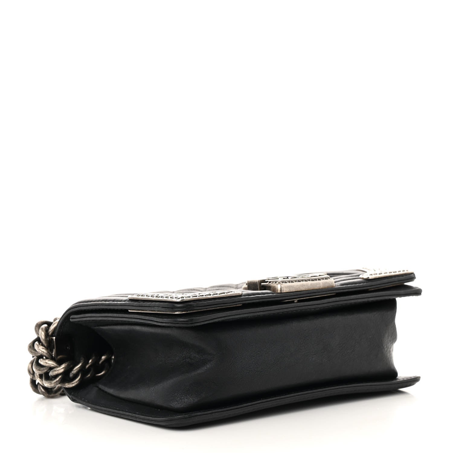 Chanel Calfskin Quilted Embellished Metal Small Boy Flap Black 4 of 15