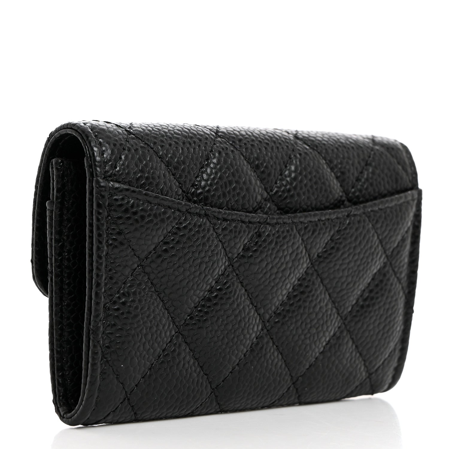 Chanel Caviar Quilted Flap Card Holder Wallet Black 3 of 9