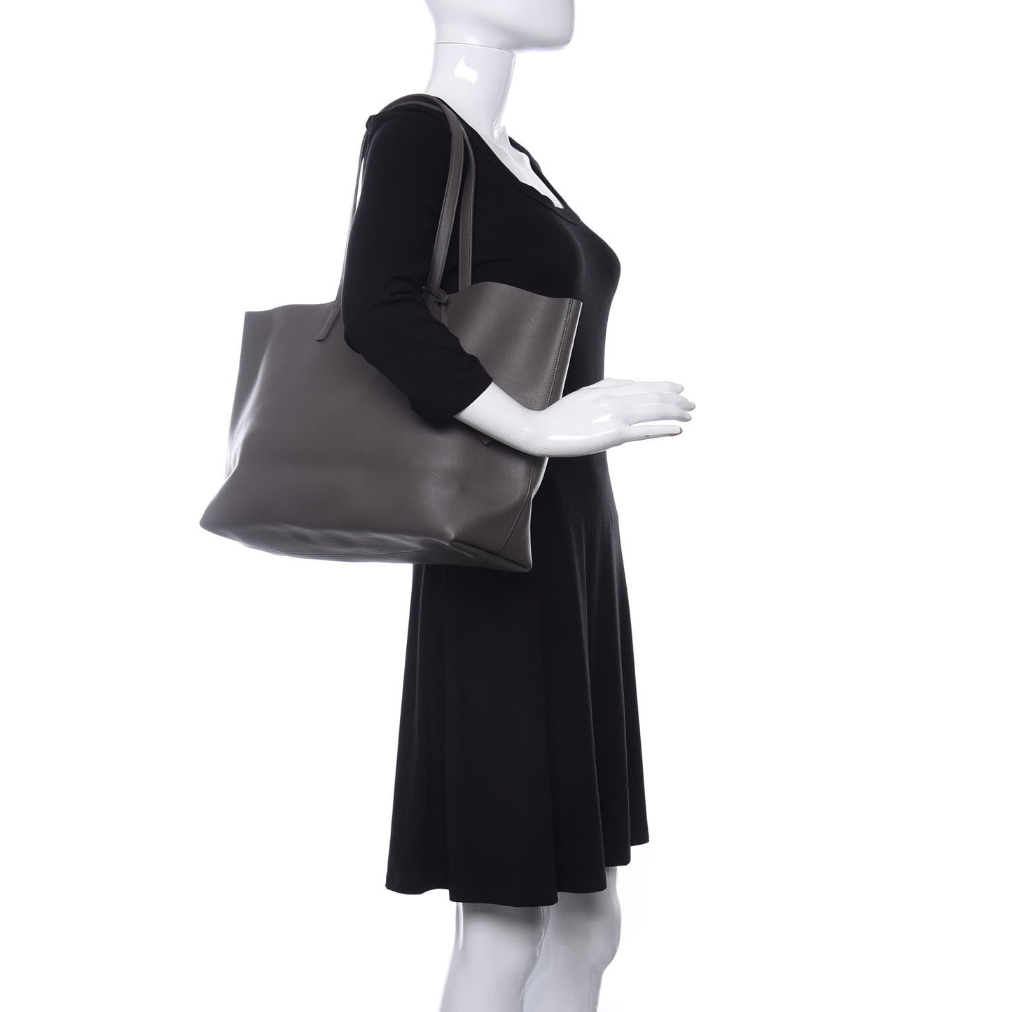 Calfskin Large Shopping Tote Dark Grey