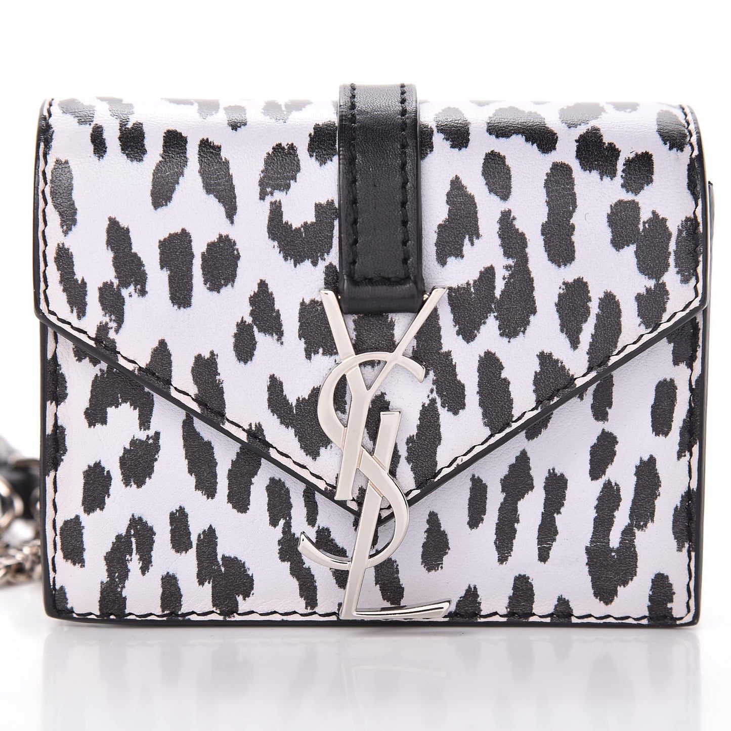 Calfskin Monogram Leopard Print Mini Candy Crossbody Black White