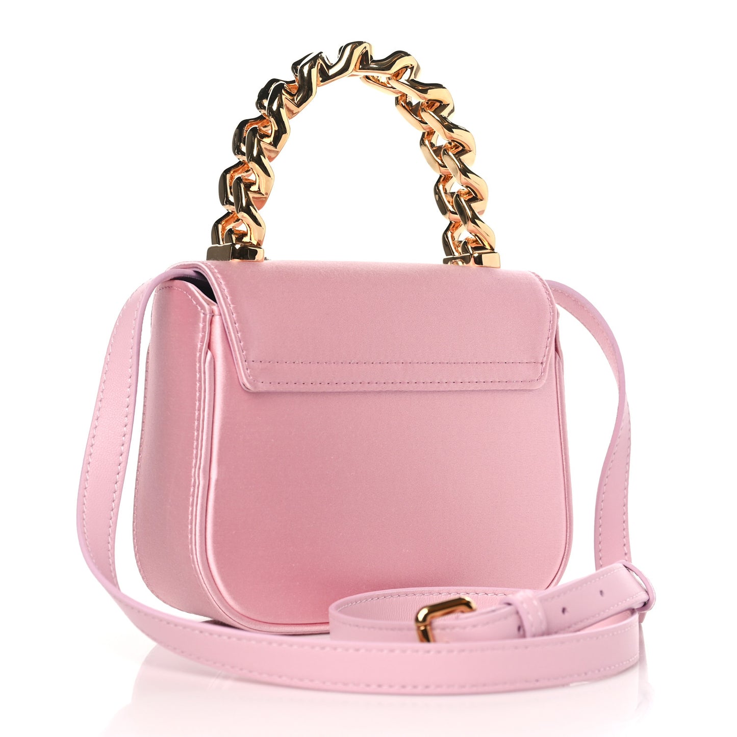 Satin Crystal Studded Mini La Medusa Bag English Rose