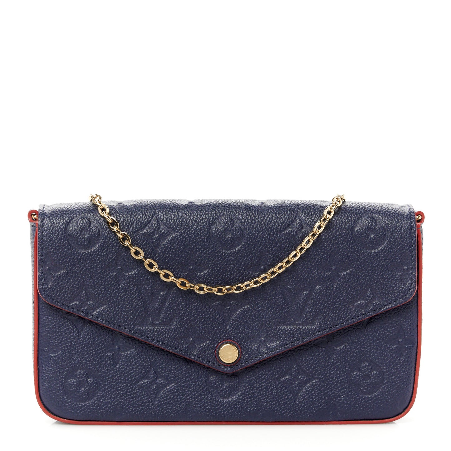 Empreinte Pochette Felicie Chain Wallet Marine Rouge