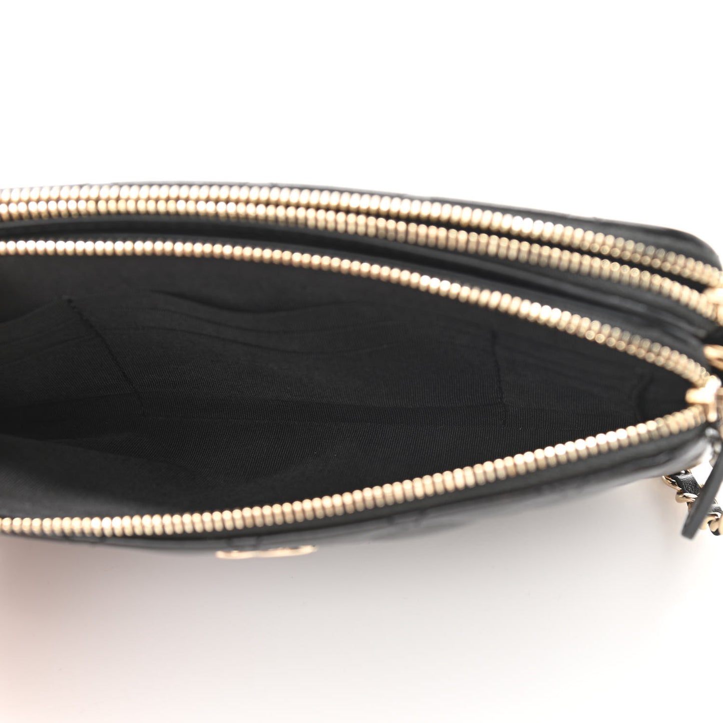 Calfskin Quilted Pearl Small Clutch With Chain Black