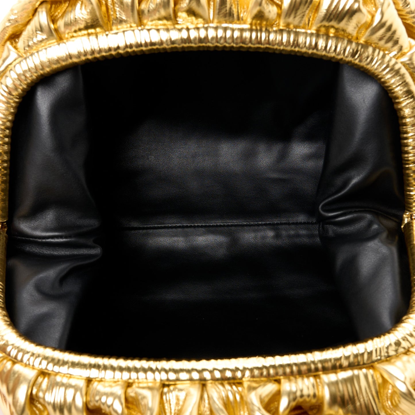 Metallic Bark Calfskin Embossed The Pouch Oversized Clutch Oro