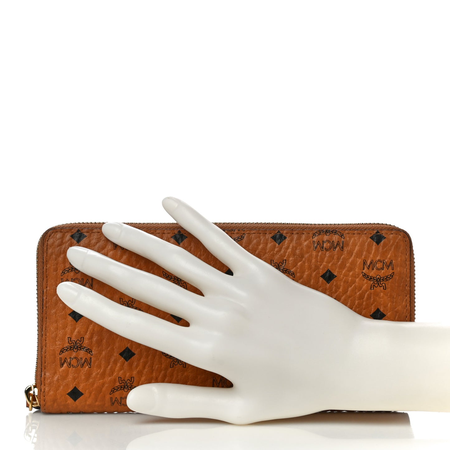 Visetos Large Zip Around Wallet Cognac
