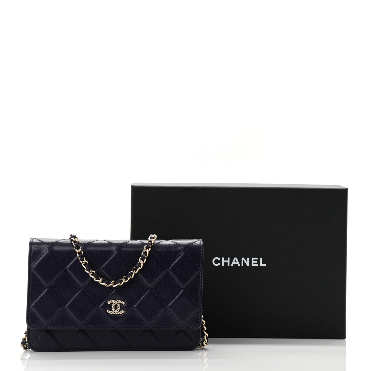 Chanel Lambskin Quilted Wallet On Chain WOC Purple 13 of 13