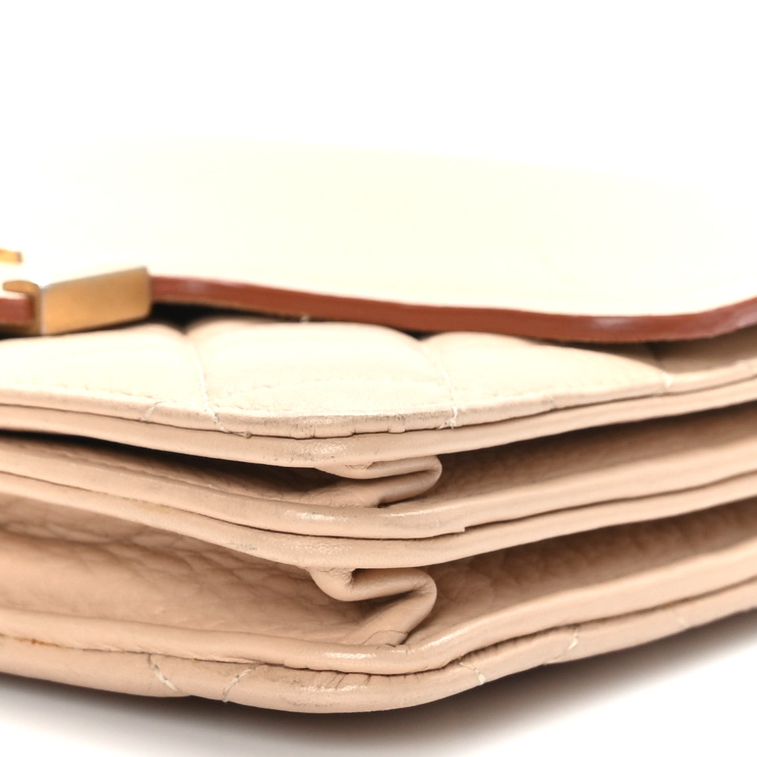 Chanel Calfskin Quilted Archi Chic Square Wallet On Chain WOC Beige 10 of 11