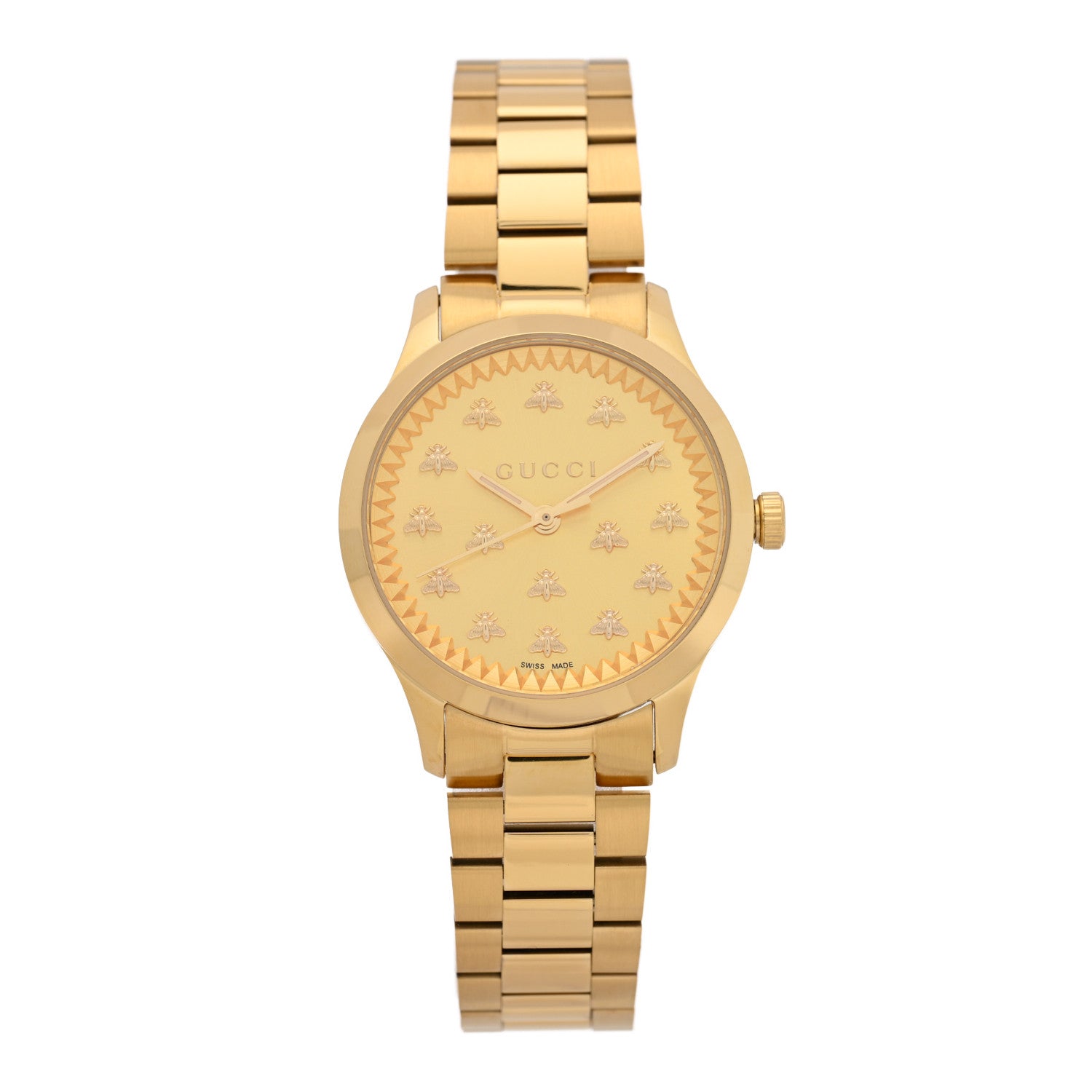 Gucci Stainless Steel 32mm G-Timeless Bee Quartz Watch Gold