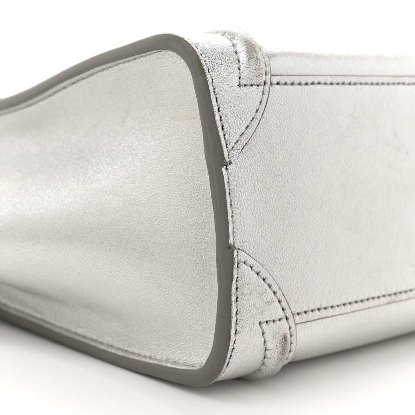 Laminated Lambskin Nano Luggage Silver