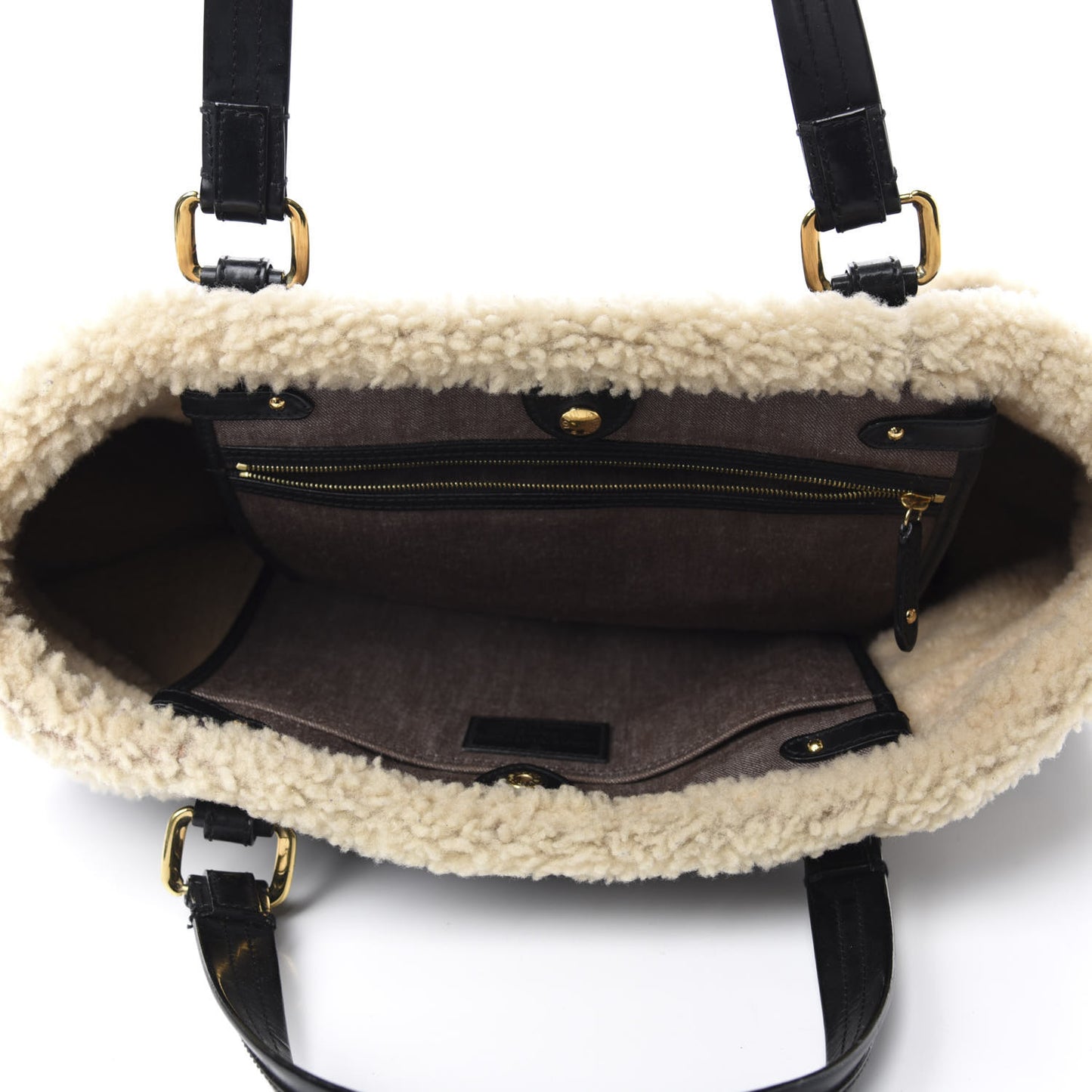 Patent Monogram Shearling Sac Thunder