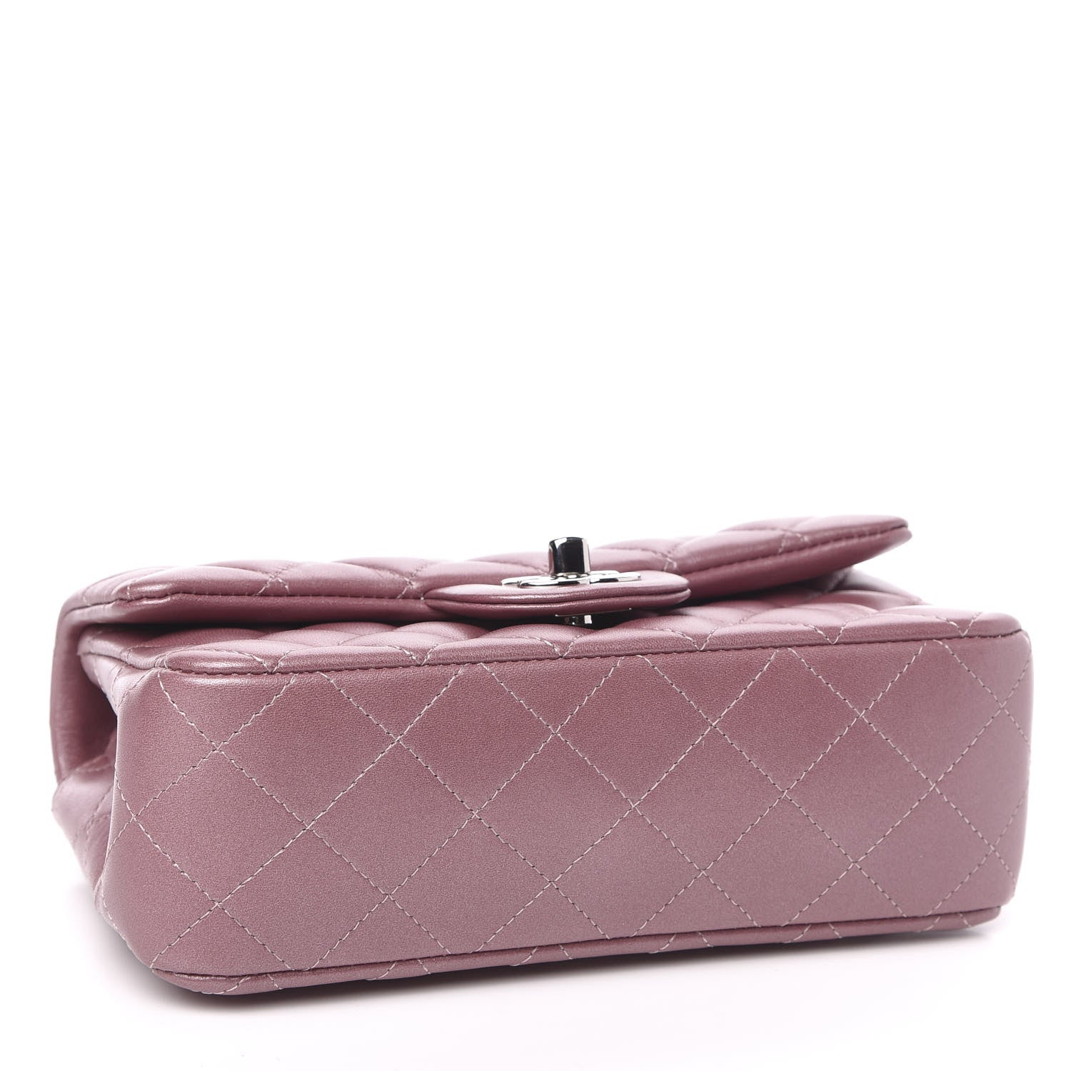 Chanel Metallic Lambskin Quilted Mini Rectangular Flap Pink 4 of 11
