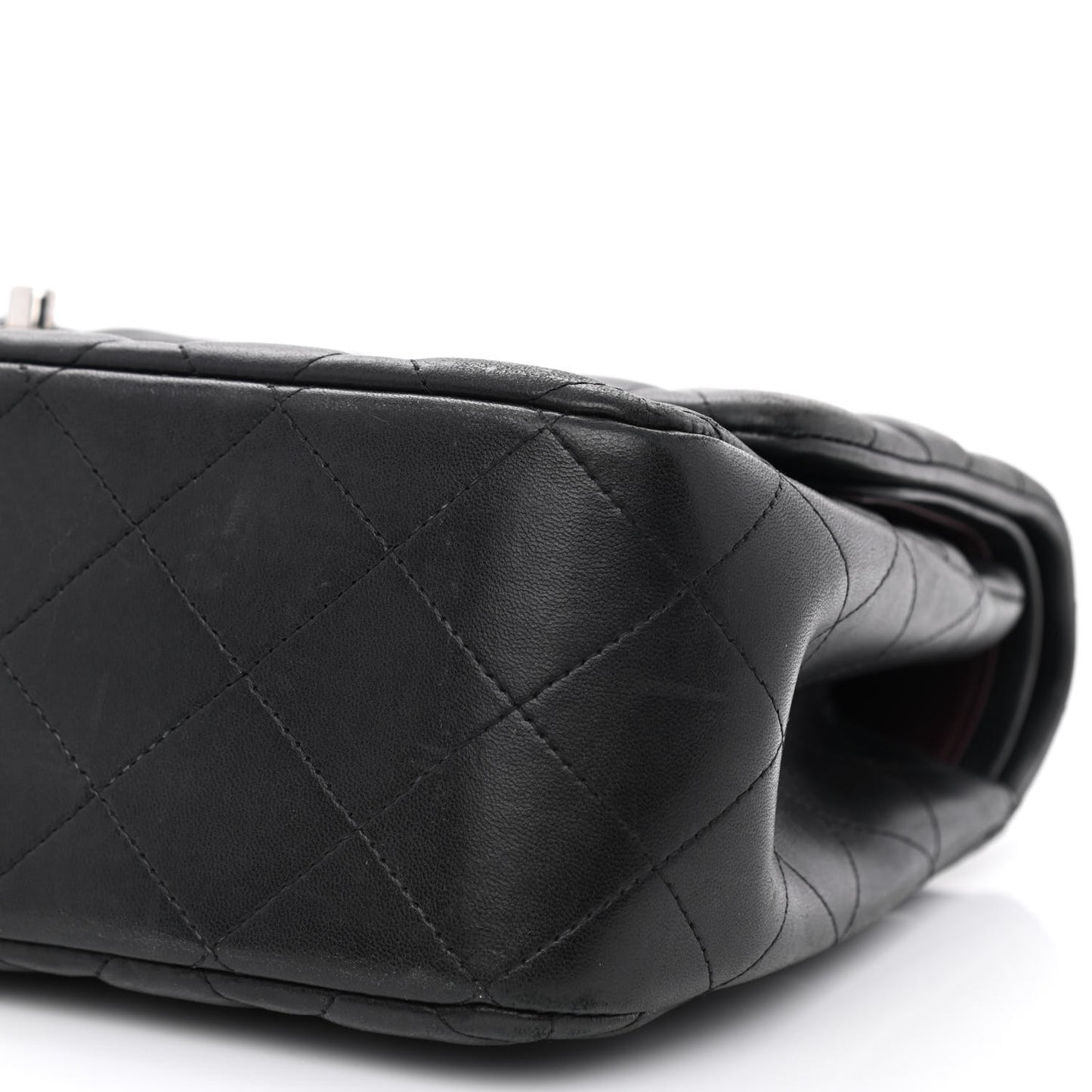 Lambskin Quilted Jumbo Double Flap Black