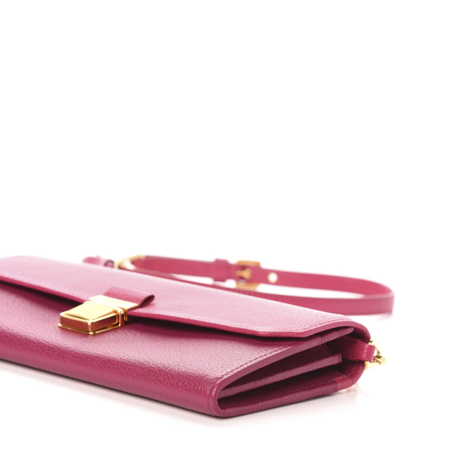 Miu Miu Goatskin Madras Bicolor Wallet On Chain Peonia Ametista 8 of 10