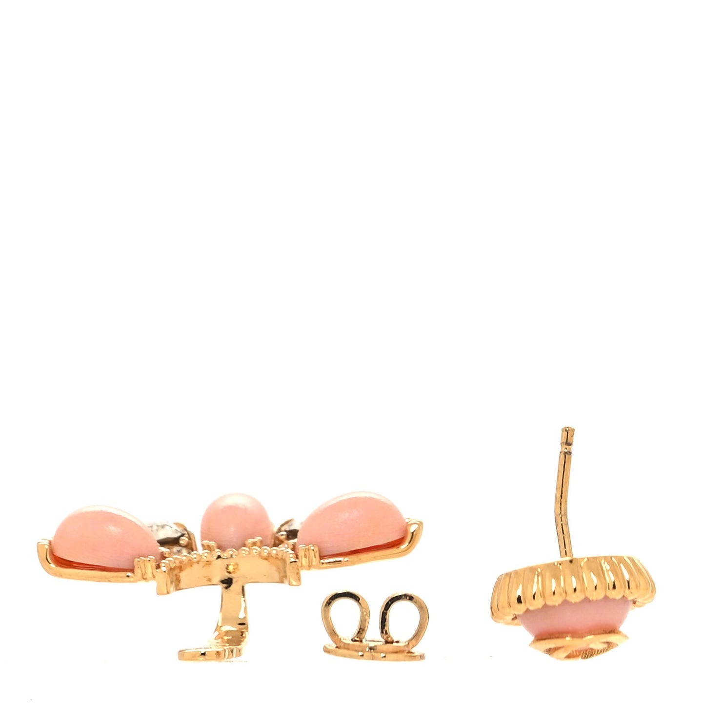 Resin Crystal Single GG Earring Pink Gold